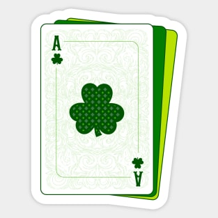 St Patrick's Day Clover Leaf Spade Card Art Sticker